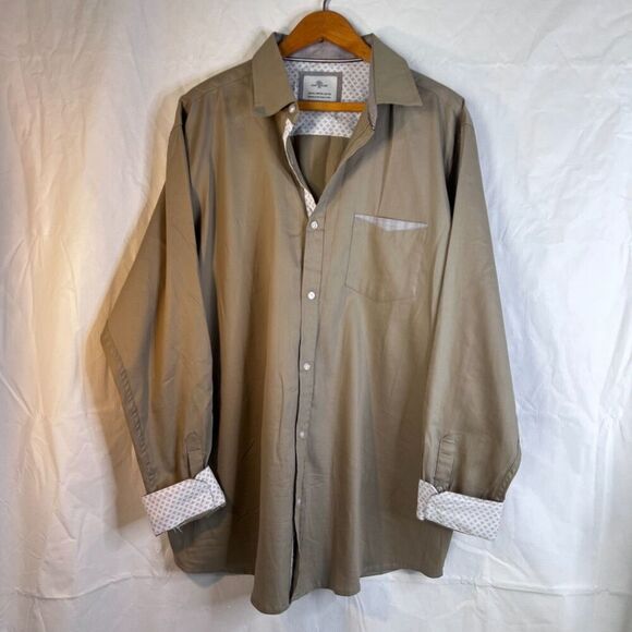 Craft Flow Button Front Cotton Blend Casual Shirt Contrast Trim Size 2XL - Picture 8 of 9
